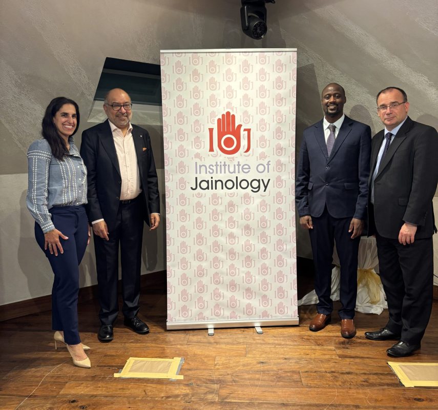 Lil Bremermann-Richard, Dr Mehool H Sanghrajka Professor Jaideep Prabhu, The Hon Gareth Thomas MP at the Patrons dinner event