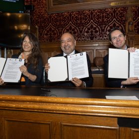 The MOU was then signed by the three partners: Mark Henderson for the Wellcome Collection, Dr Mehool Sanghrajka for the Institute of Jainology, and Marie-Hélène Gorisse for the University of Birmingham
