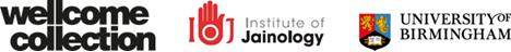 Wellcome Trust, Institute of Jainology, University of Birmingham Logos